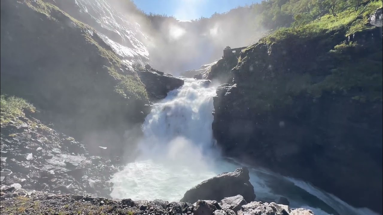 Kjosfossen Waterfall. Aurland. Norway.