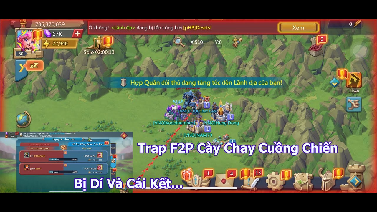 Trap 700m Cày Chay Cuồng Chiến Bị Key Lớn Dí - Lords Mobile