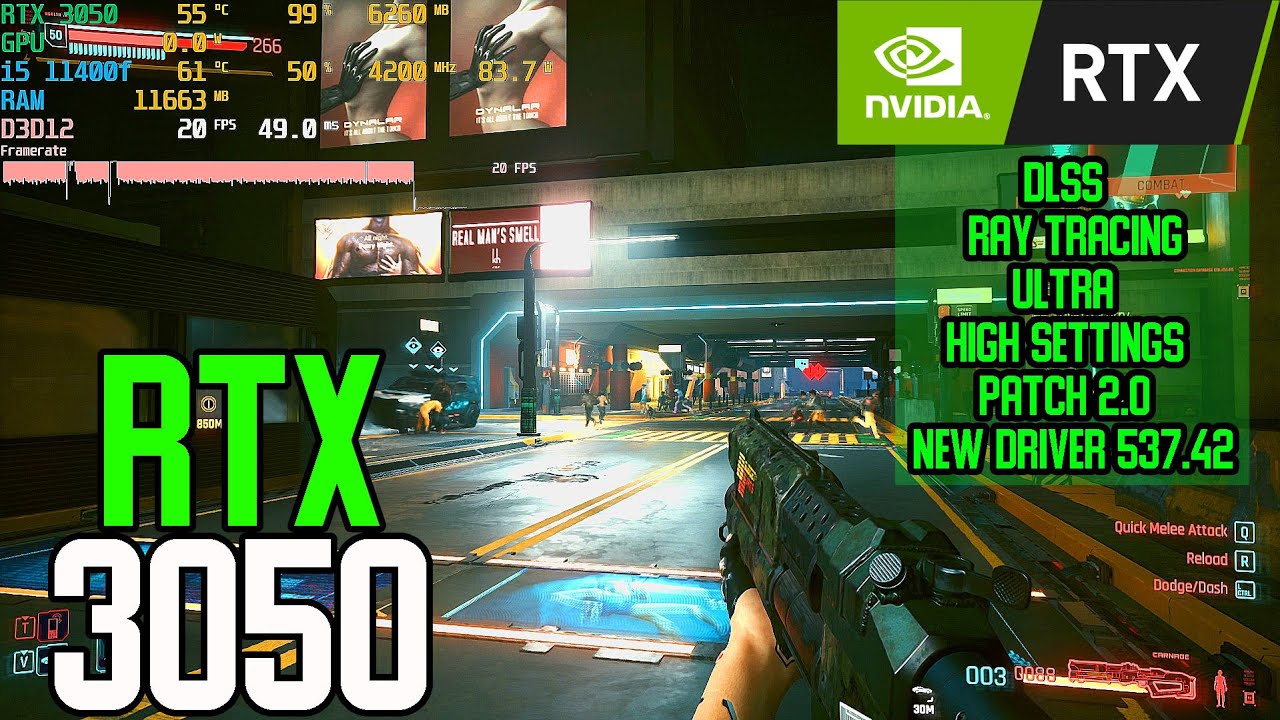 Cyberpunk 2077 Update 2.0 | RTX 3050 8gb | i5 11400f | Ray Tracing Ultra