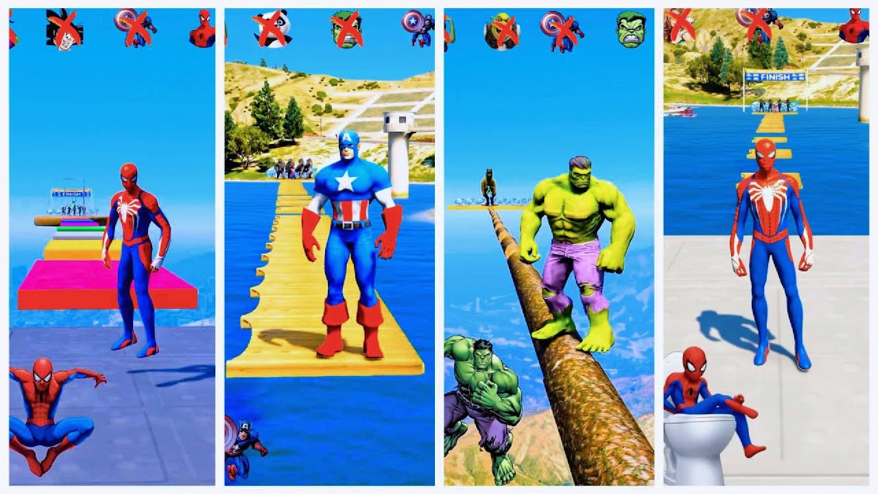 SUPERHERO MEGA BATTLE #118  MARVEL AND DC SUPERHERO BATTLE SPIDERMAN VS IRONMAN VS WOLVERINE