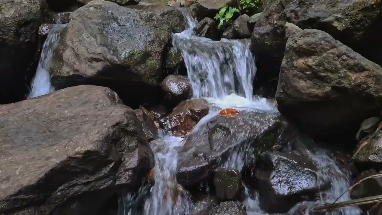 River Over Rocks | Gentle Mini Waterfall Sounds • No Talking (8 Hours)