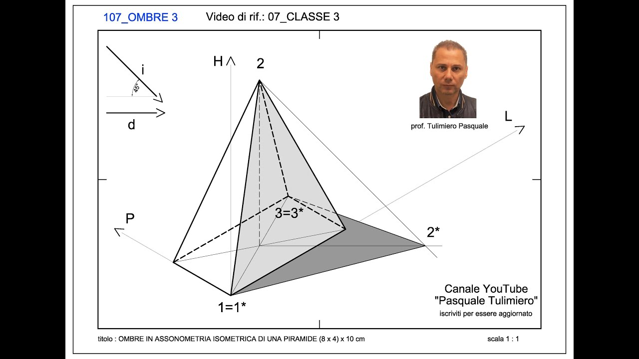 107 ombre3 Ombre in assonometria isometrica di una piramide a base rettangolare
