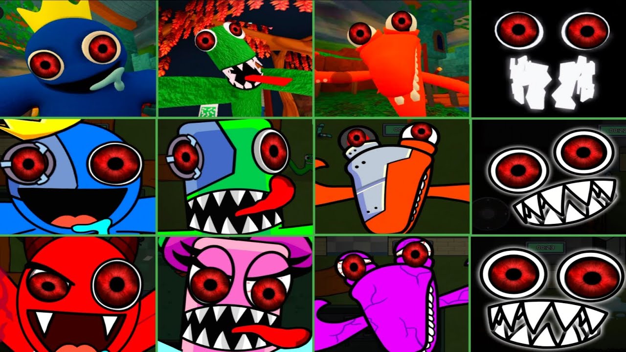 The REAL Rainbow Friends 1 vs. Alphabet Lore V's Alphabet War all Monsters Jumpscars 