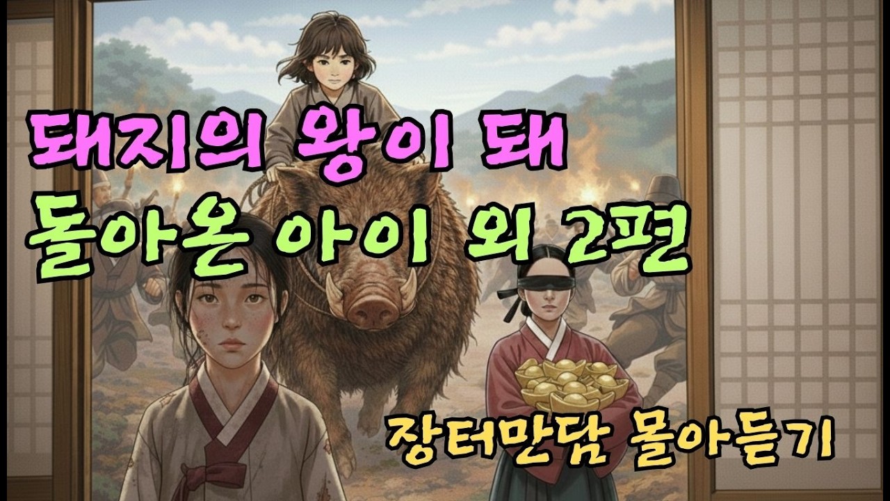 장터만담 3편 몰아듣기. 돼지의왕. 금냄새를 맡는 며느리. 손바닥 모양 점을 가진 아이 |몰아듣기|야담|조선야담|옛날이야기|전래동화|오디오드라마|설화|만담|