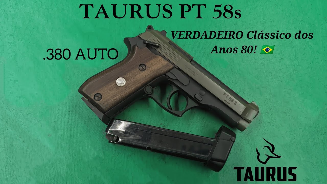 Pistola Taurus PT 58S .380 AUTO &mdash; Um verdadeiro cl&aacute;ssico dos anos 80! 🇧🇷