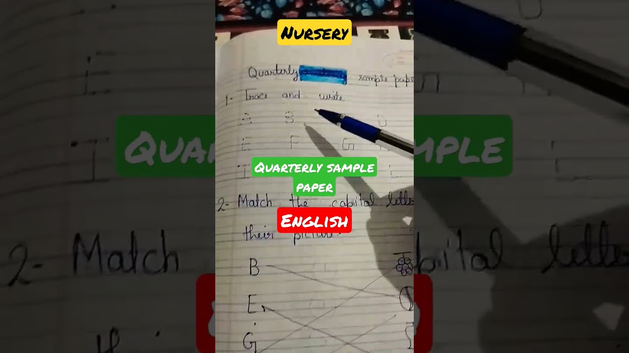 Nursery exam paper english||@NURSERY#short