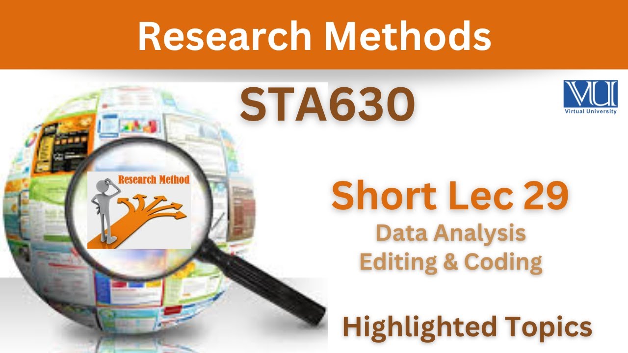 STA630 Short Lecture 29_Data Analysis_Editing_Coding_Sta630 short lec 29_Final Term_HIghlighted