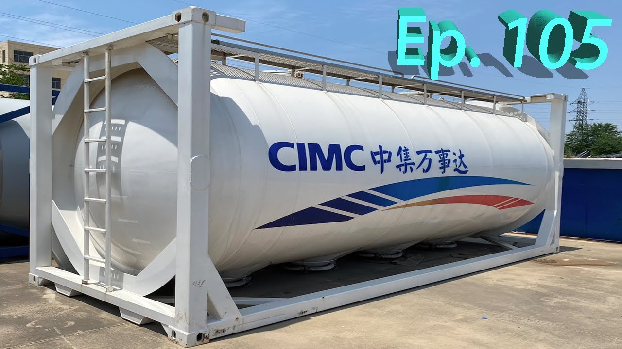 P105 Construction Cement Powder Carrying 20ft 23CBM Tank Container For Hong Kong Market