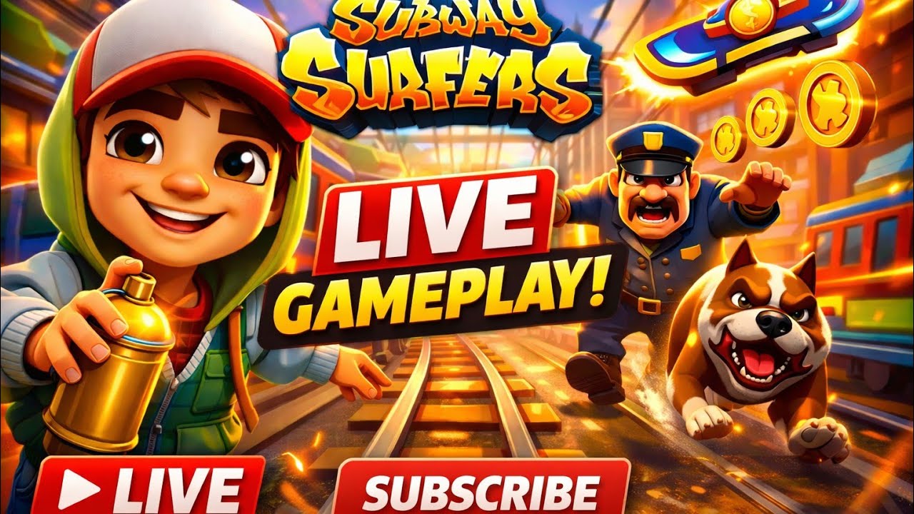 Subway surfers game live streaming just for fun and chill with us no spam
