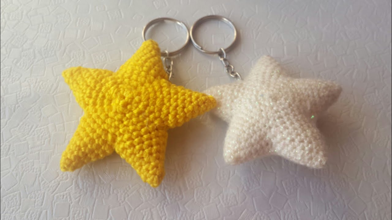 Amigurumi YILDIZ Anahtarlık (yapımı kolay , daha önce hiç yapılmamış bir teknik )