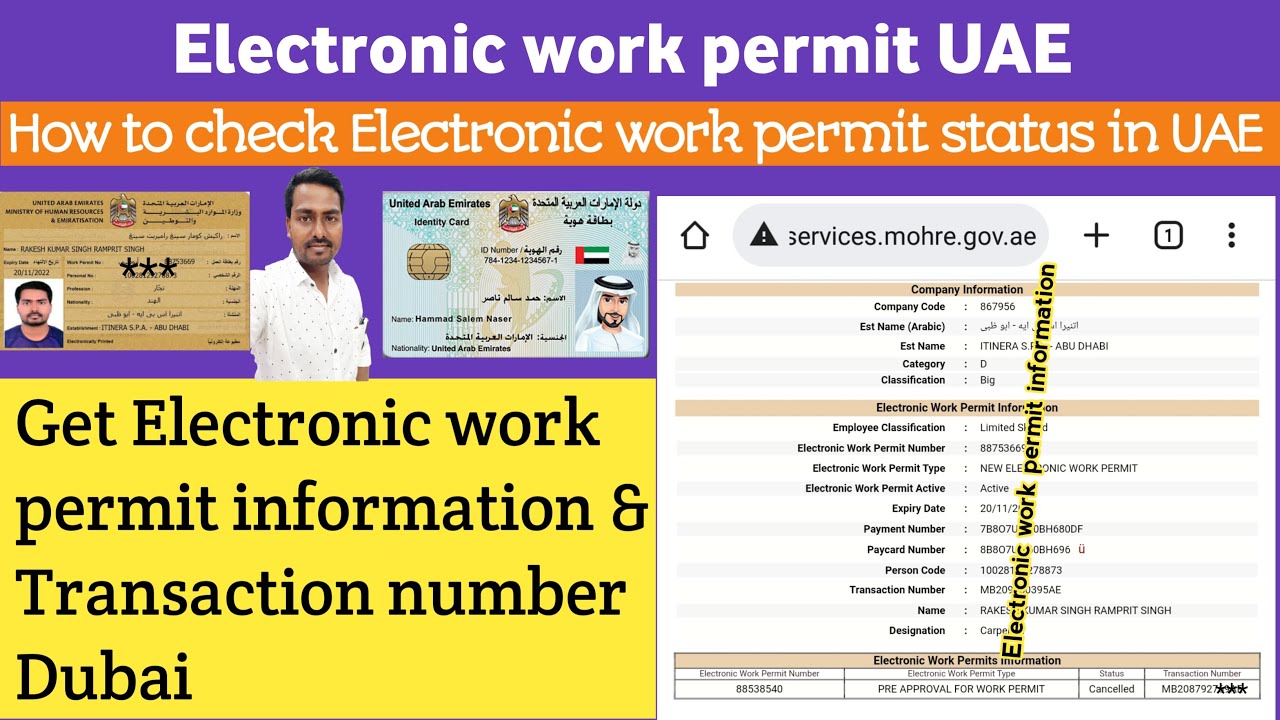 How to check Electronic work permit status in UAE🤔Get Electronic work permit information&Transaction