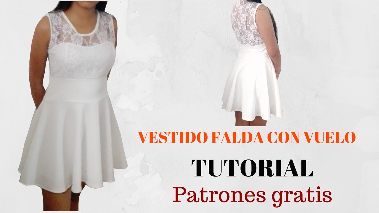 DIY Como hacer vestido de falda con vuelo corte y confección