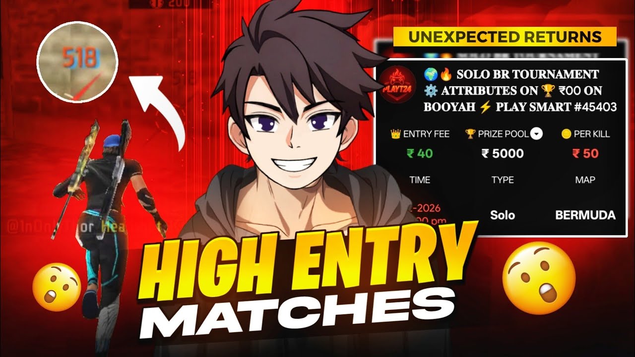Playing Only High Entry Matches 😯 Per Kill 50 💀