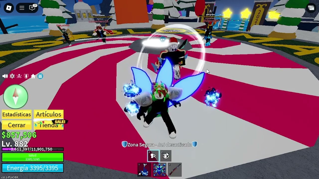 Abriendo los regalos de navidad de Blox fruits