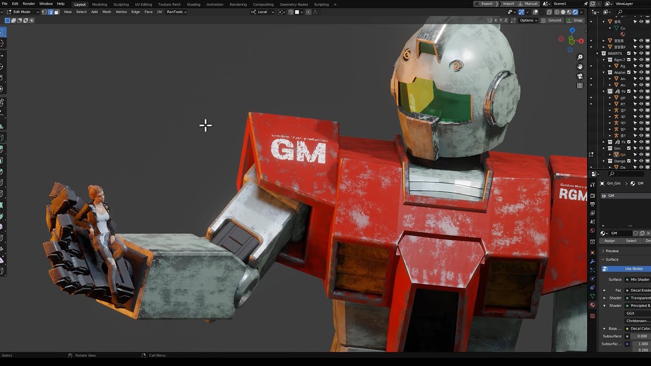 짐(GM :Gundam Mechanic)블랜더 하드서페이서 팁 (Grid modeler)