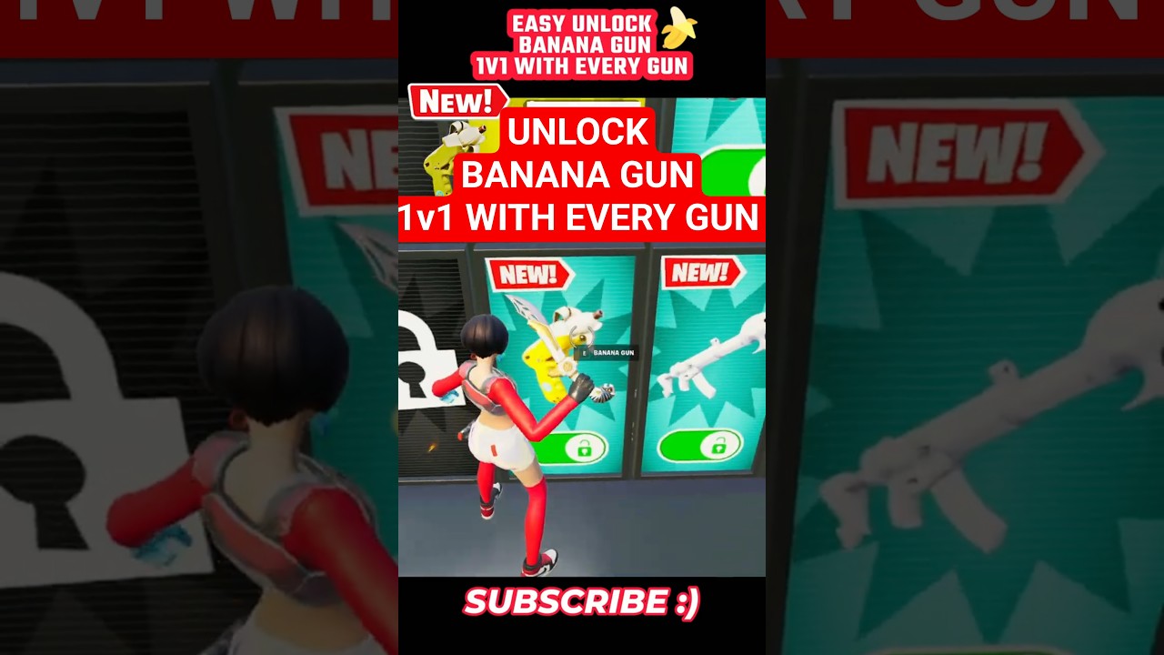 BANANA GUN 1V1 with every gun FORTNITE @hivecr8 hivecr8 #fortnite1v1 #fortniteshorts