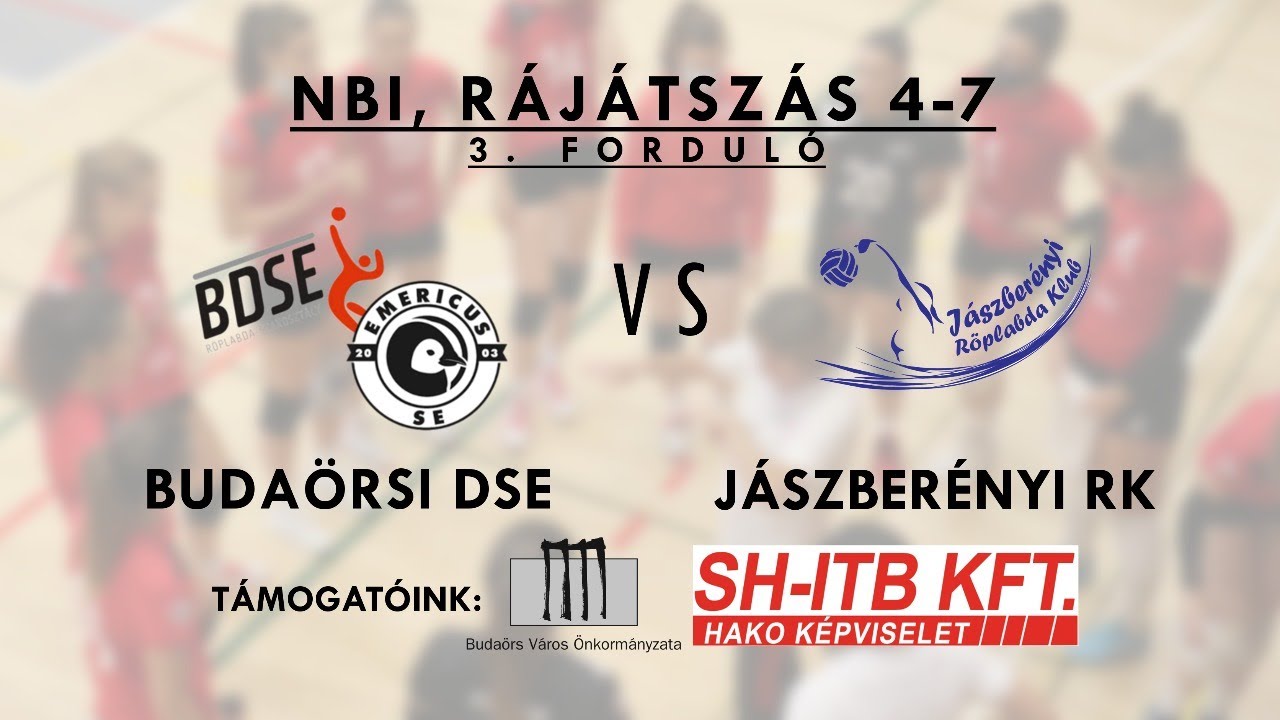 NŐI RÖPLABDA, NBI LIGA RÁJÁTSZÁS 4-7, Budaörsi DSE - Jászberényi RK