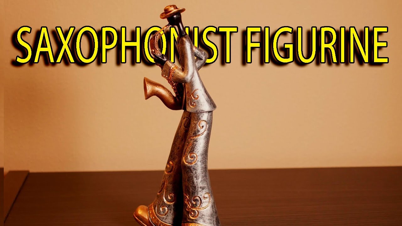 Jazz Saxophone Player Bronze Sculpture - Mid-Century Music Art Figurine Sculpture