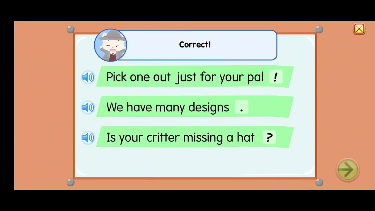 Starfall Grades 2-3 English, Punctuation end marks (Practice)