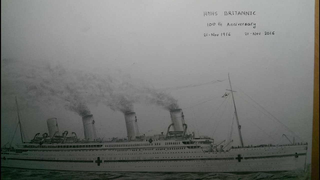 HOW TO DRAW HMHS BRITANNIC |100 ANNIVERSARY TRIBUTE
