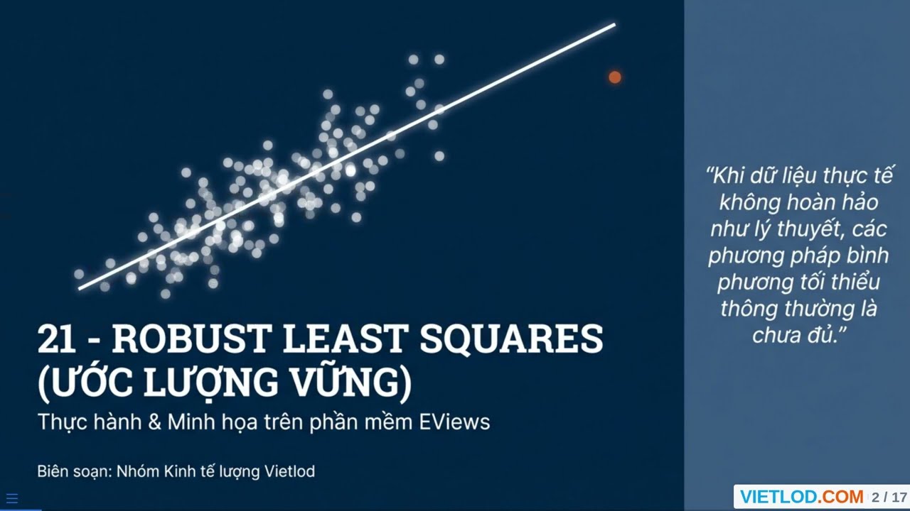 Hướng dẫn chạy Mô hình Hồi quy M, S, và MM trên EViews #econometrics #eviews #research #statistics