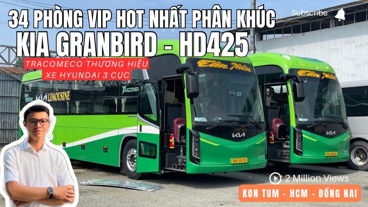 Giá xe KIA GRANBIRD 34 phòng | Giường VIP LIMOUSINE TRACOMECO | Động cơ khung gầm HYUNDAI 0961367004