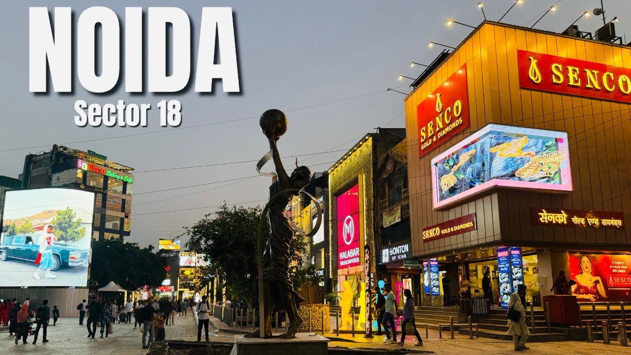 I Walked Sector 18 Noida – Market, Mall, Metro & Street View in One Vlog!