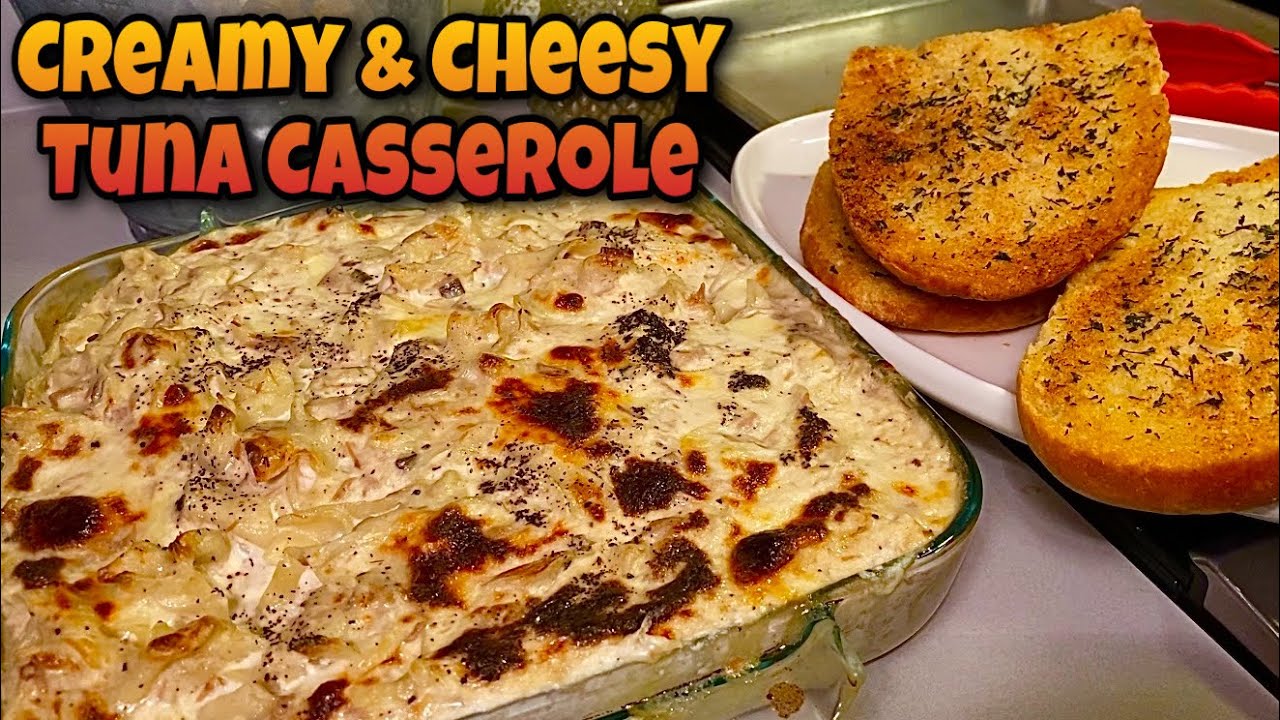 SUPER Creamy & Cheesy Tuna Casserole & Garlic Bread Recipe • @BigGuyAppetite ‘s All Time FAVORITE