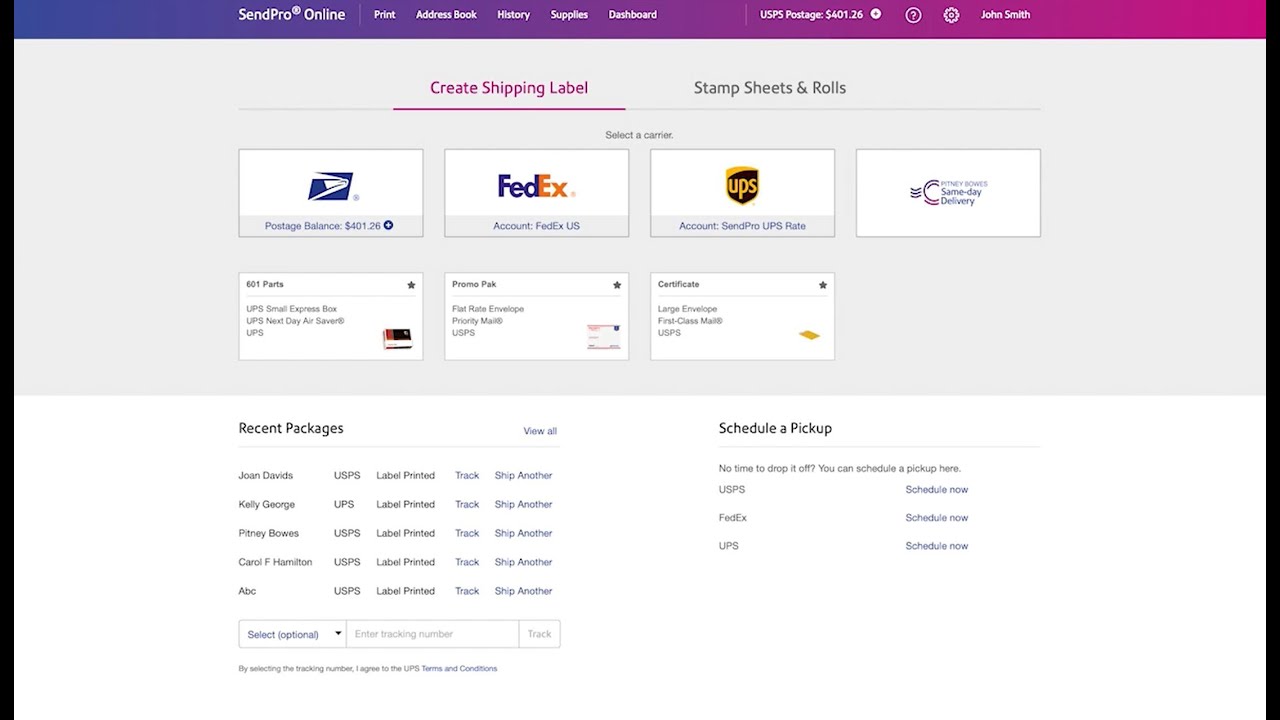 SendPro Online Product Overview