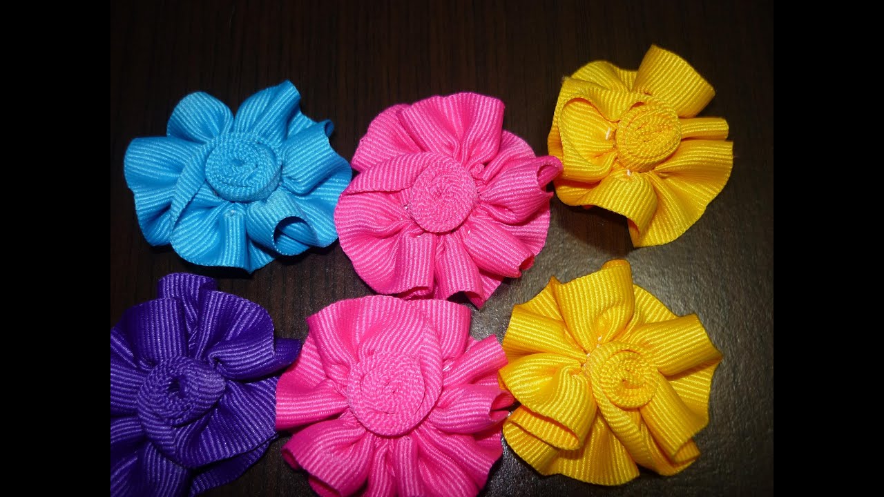 Tutorial  Flores Liston Gros,  How To Make Hair  Bow, como Hacer Flores, Manualidades la  Hormiga