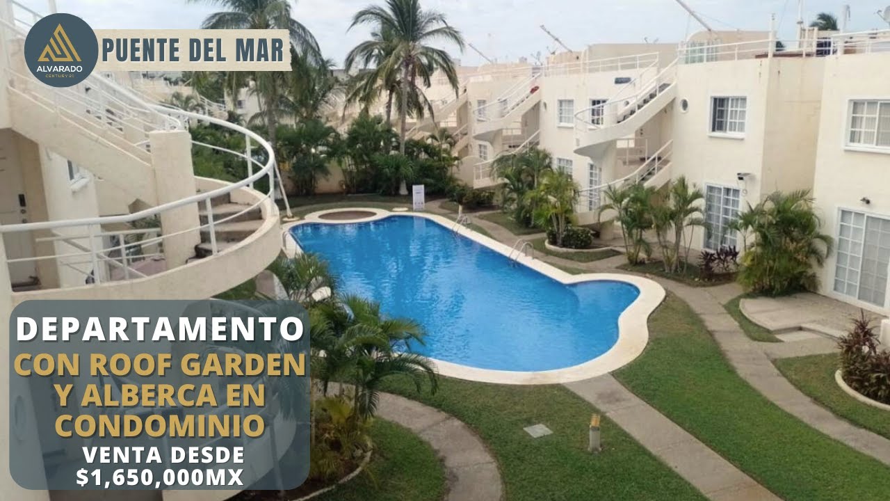 Departamento con ROOF GARDEN en Puente del Mar  $1,650,000 MX | Frente a Playa Bonfil