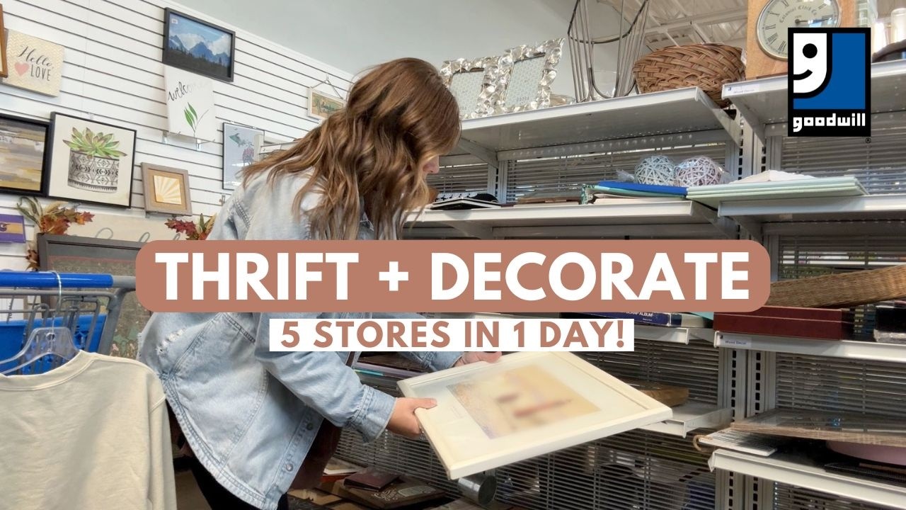*HUGE* haul from 5 stores on COUPON DAY! | Thrift With Me + Decorate | Goodwill Haul
