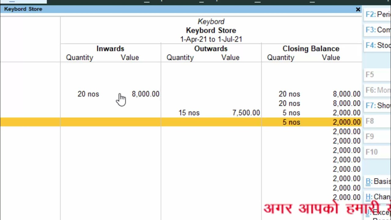 Stock summary in Tally Prime@COMPUTEREXCELSOLUTION