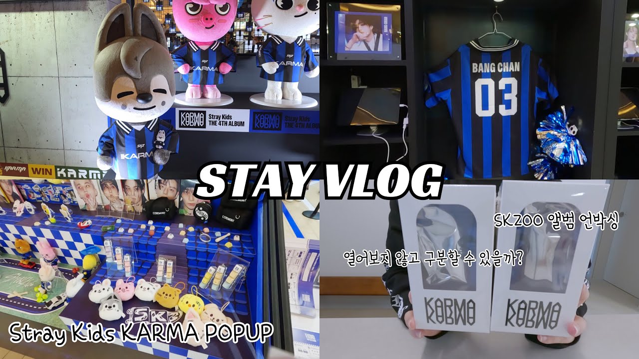 스테이로그💙스트레이키즈 카르마  팝업스토어 l Stray Kids KARMA POP-UP  l  스키주 앨범 언박싱 SKZOO VER. UNBOXING