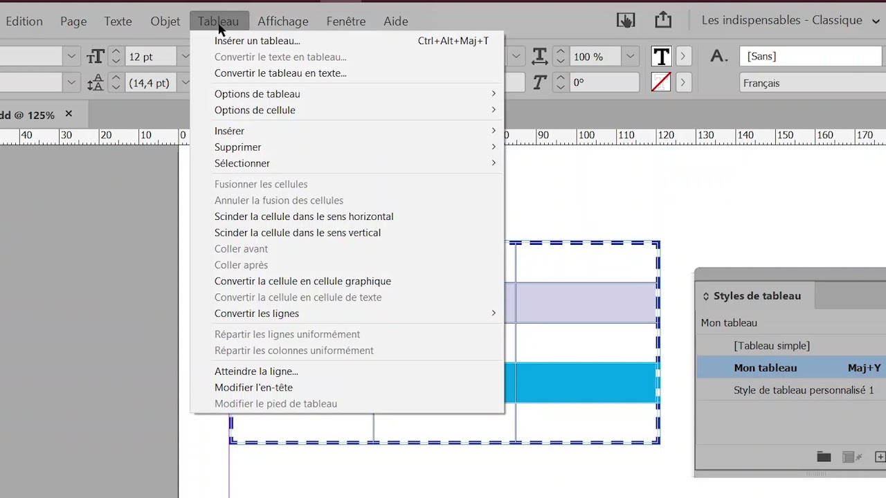Tuto InDesign - Les tableaux