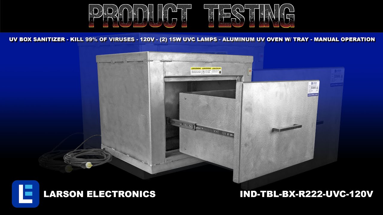 UV Box Sanitizer - Kill 99% of Viruses - 120V - (2) 15W UVC Lamps - Aluminum UV Oven w/ Tray