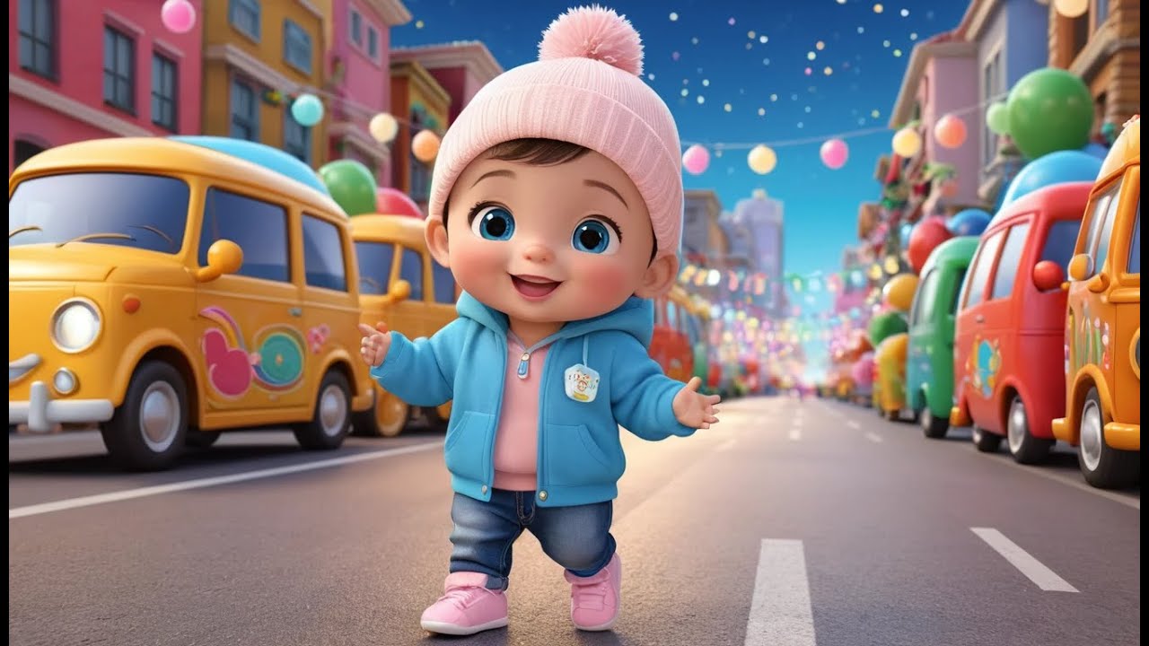 Colorful Van New Year Parade | Fun Action & Learning Video for Toddlers