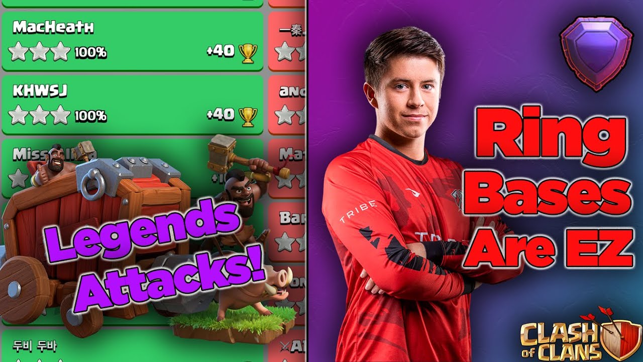 How To Beat Ring Bases In Legends League! | TH13 QC Hogs Triples All Ring Bases