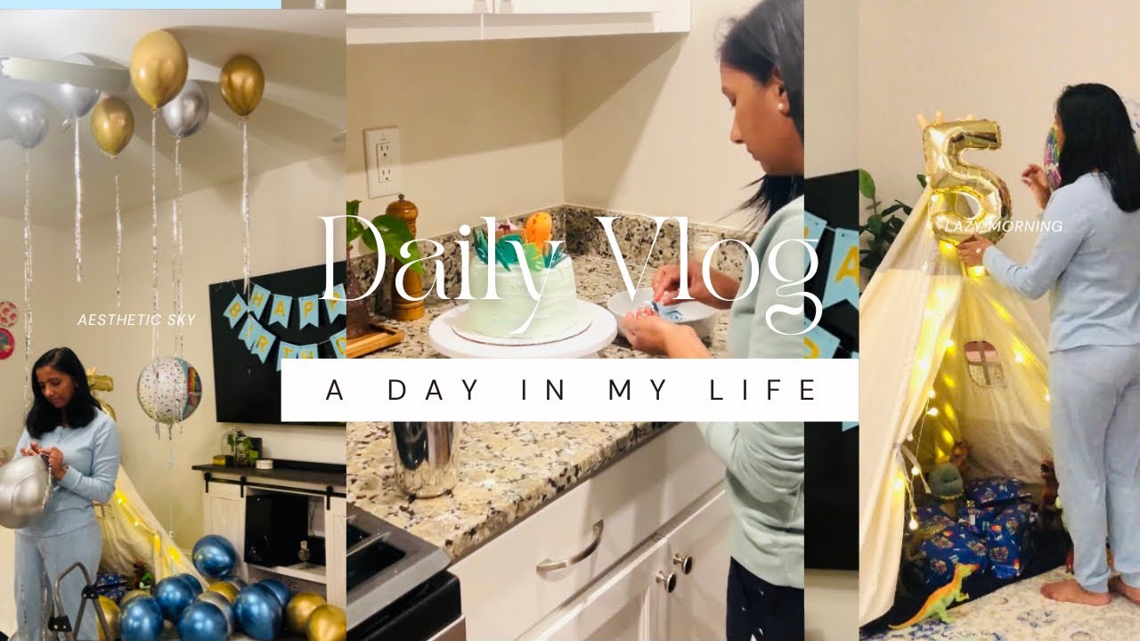 Making Cake For The First Time From Scratch For My Son 5th Birthday // Day In My Life Vlog