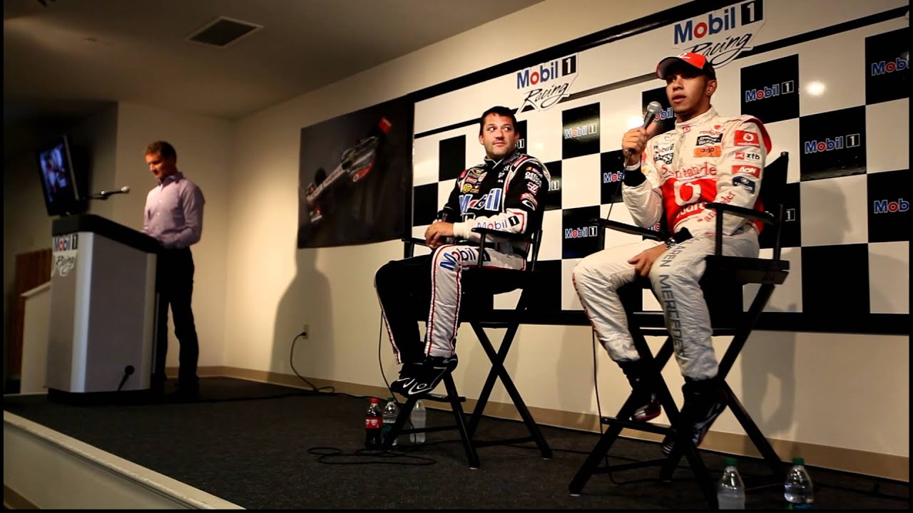 Lewis Hamilton & Tony Stewart Post Car Swap Interviews at The Glen