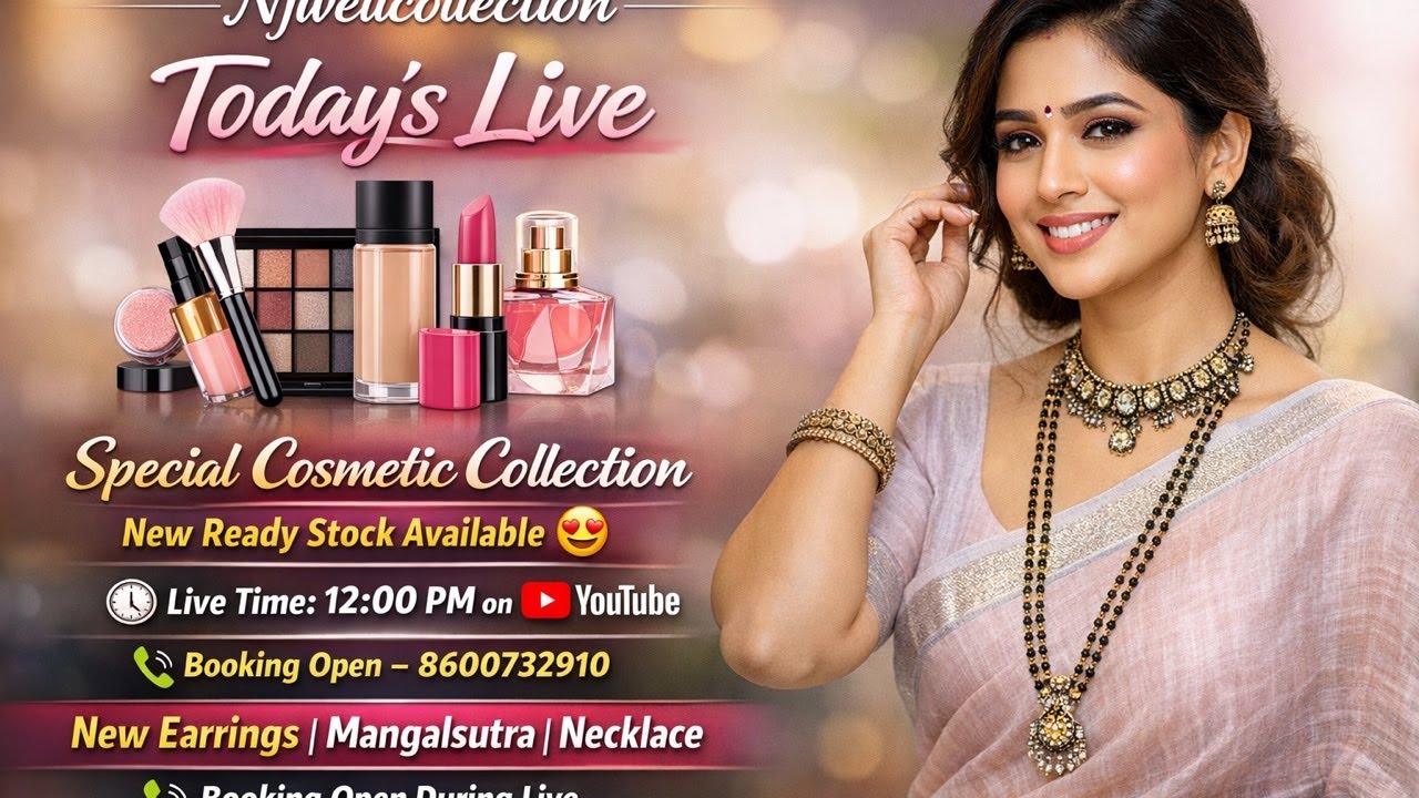 Live streaming of Njwell Collection  cosmatic special live booking no 8600732910