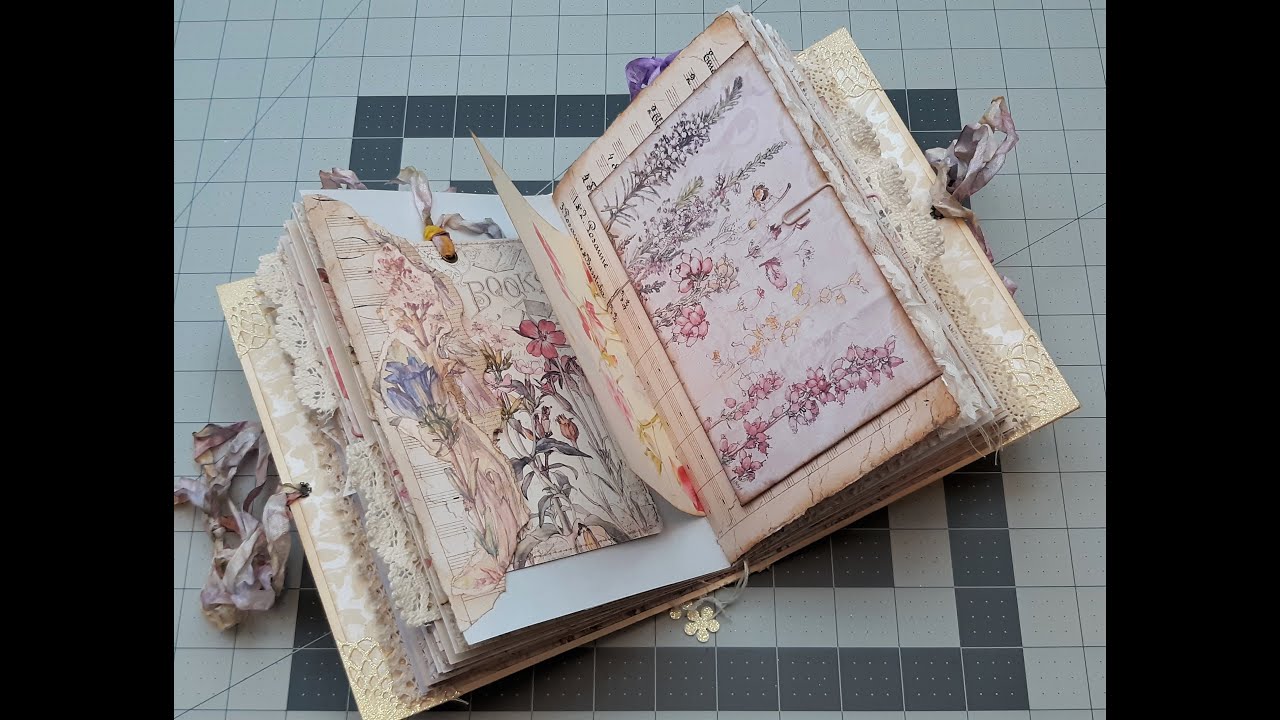 Flip-through of the AMONG THE WILDFLOWERS JUNK JOURNAL!  Papers by My Porch Prints, etc.