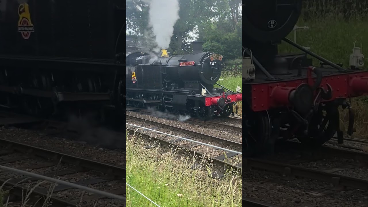 Number 4277 &lsquo;hercules&rsquo; and 4MT tank 80080 depart weybourne