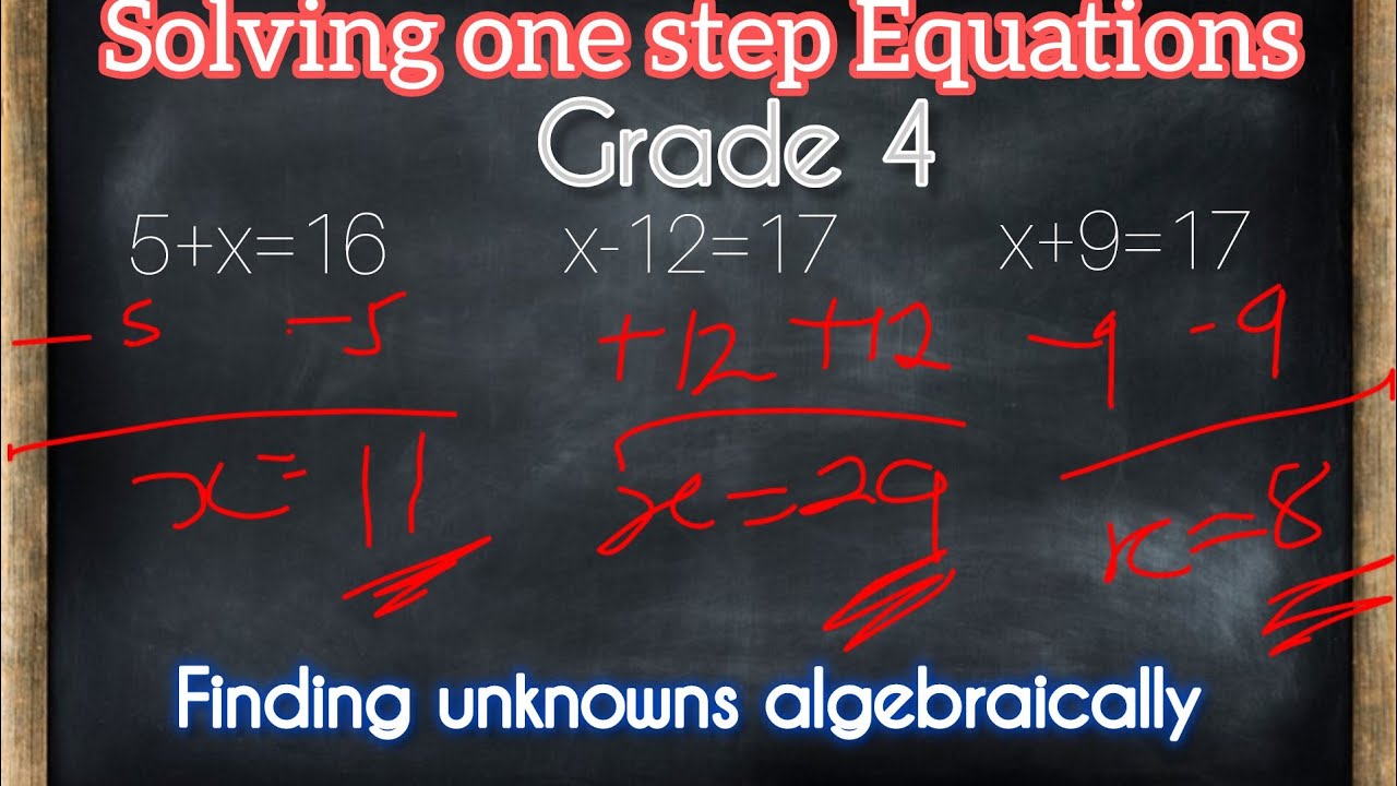 Solving Equations PT 1 - 4th Grade Maths