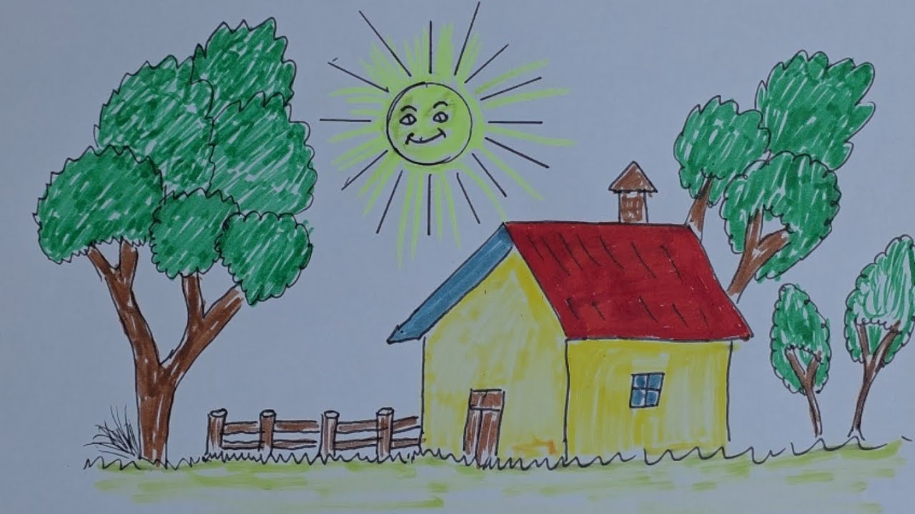 How to drawing hous😀😁😀