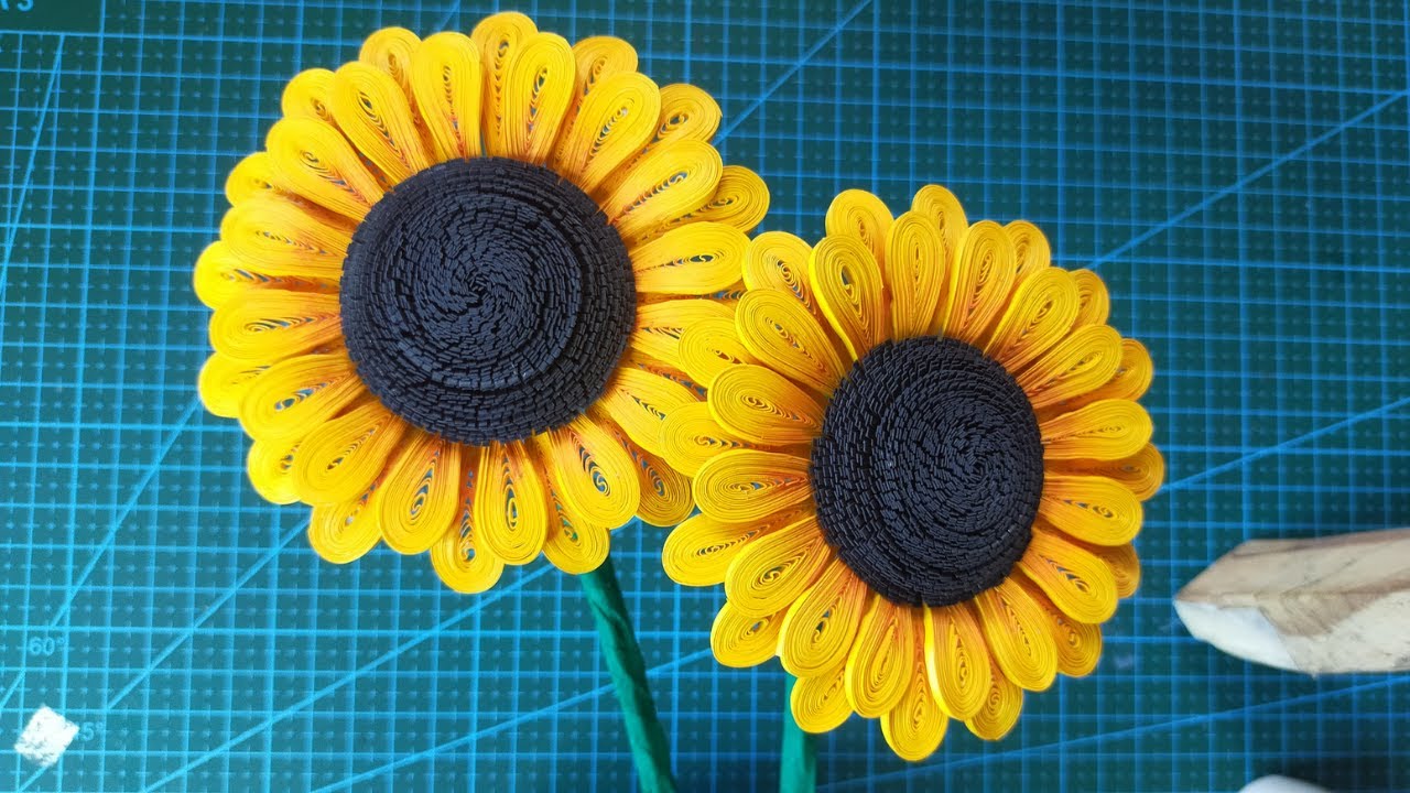 Paper Quilling Sunflower| How to make Paper Quilling 3D Sunflower|#quilling #quillingflower