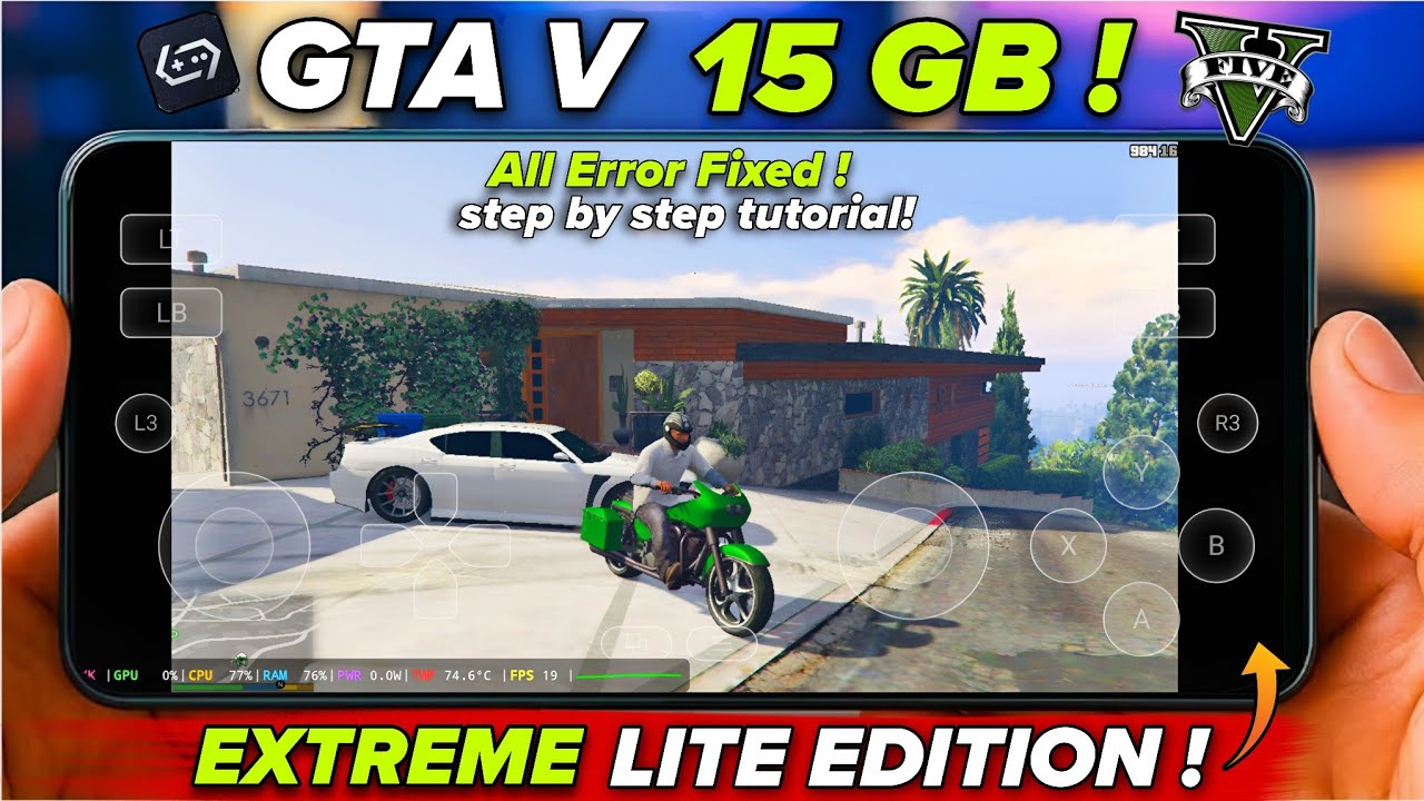 GTA 5 Extreme Lite Version 15 GB😲|Full Setup In GameHub Emulator On Android📱Step By step 