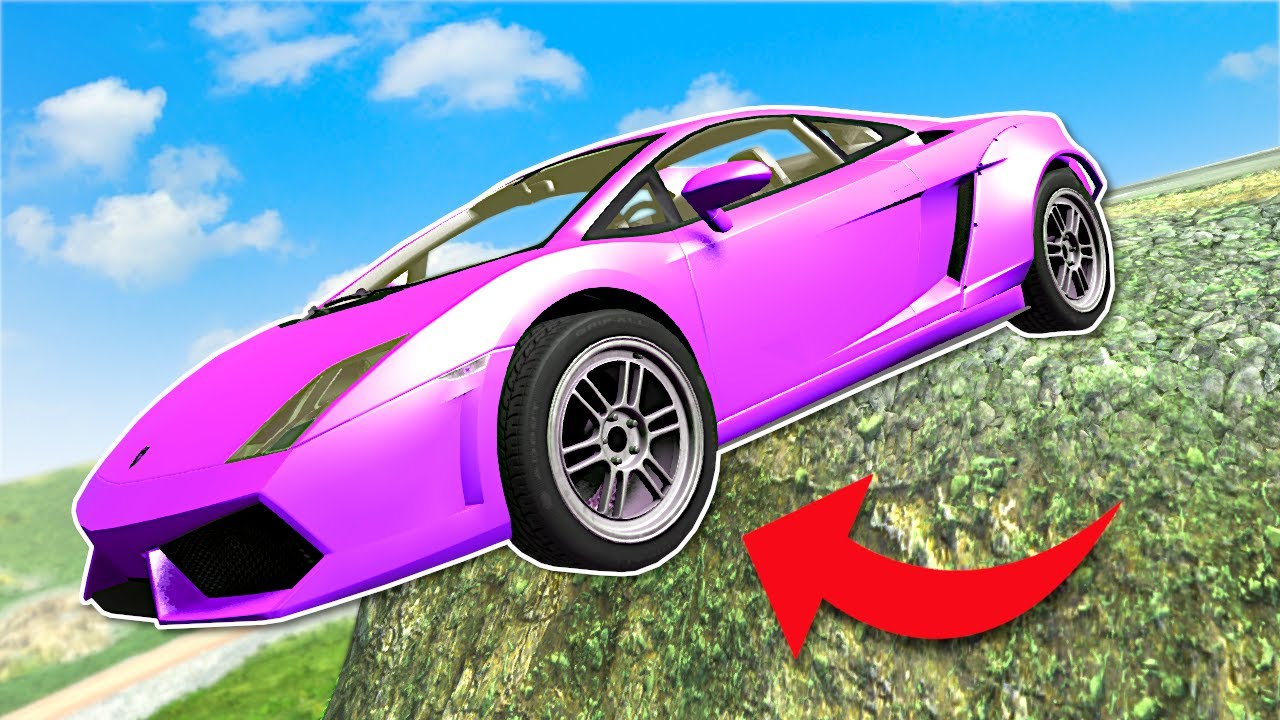 Downhill Jumps in an UPGRADED Lamborghini! - BeamNG Multiplayer Mod