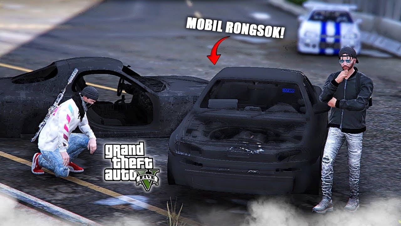 RESTORASI BANGKAI MOBIL SKYLINE GTR R34 UNTUK KELABUHI POLISI!! - GTA V ROLEPLAY