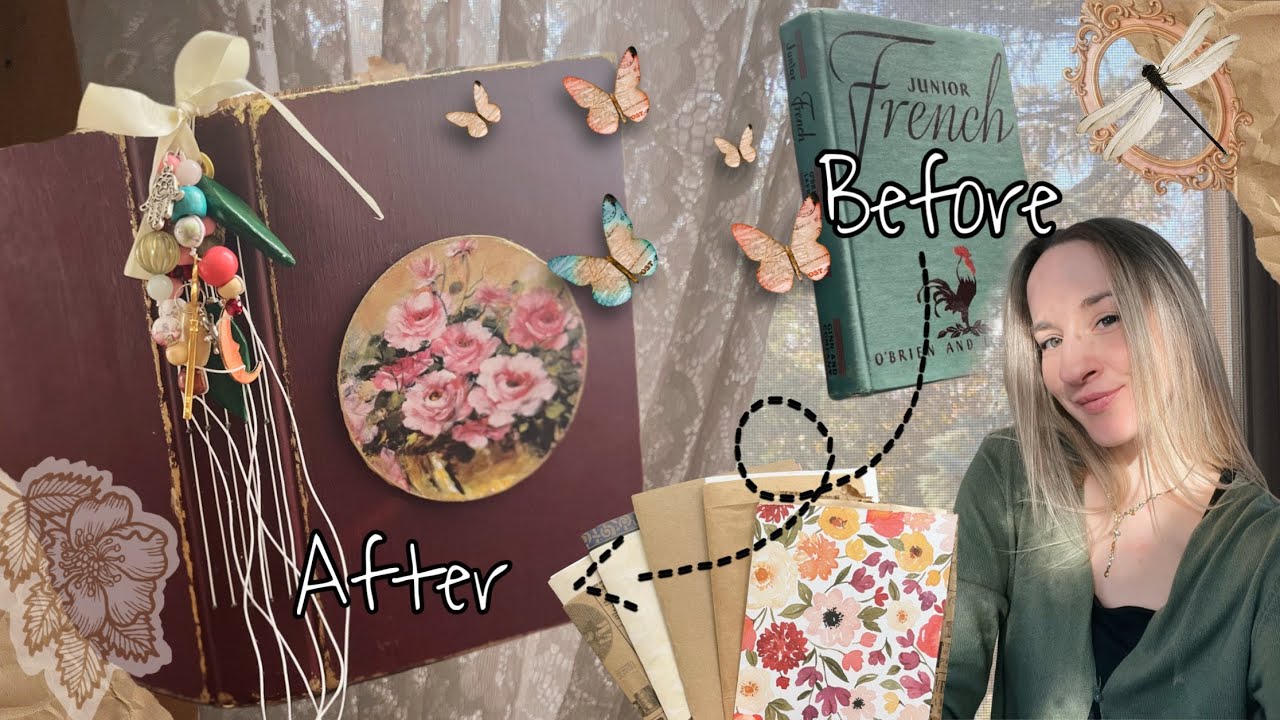 My new junk journal! Upcycled vintage book 